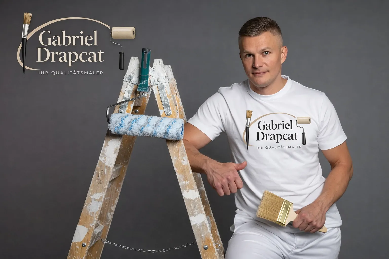 Maler Gabriel Drapcat bei Malerarbeiten in Berlin